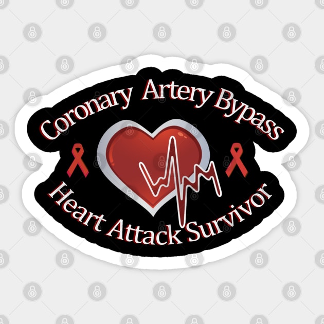 Coronary Artery Bypass Heart Attack Survivor Sticker by WordDesign